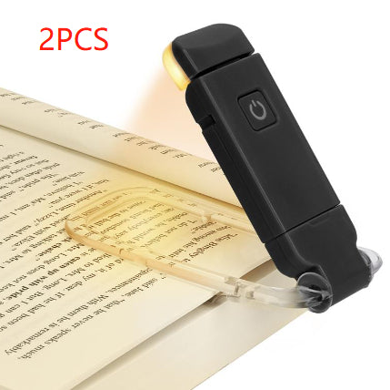 LED USB Rechargeable Book Reading Light Brightness Adjustable Eye Protection Clip Book Light Portable Bookmark Read Light